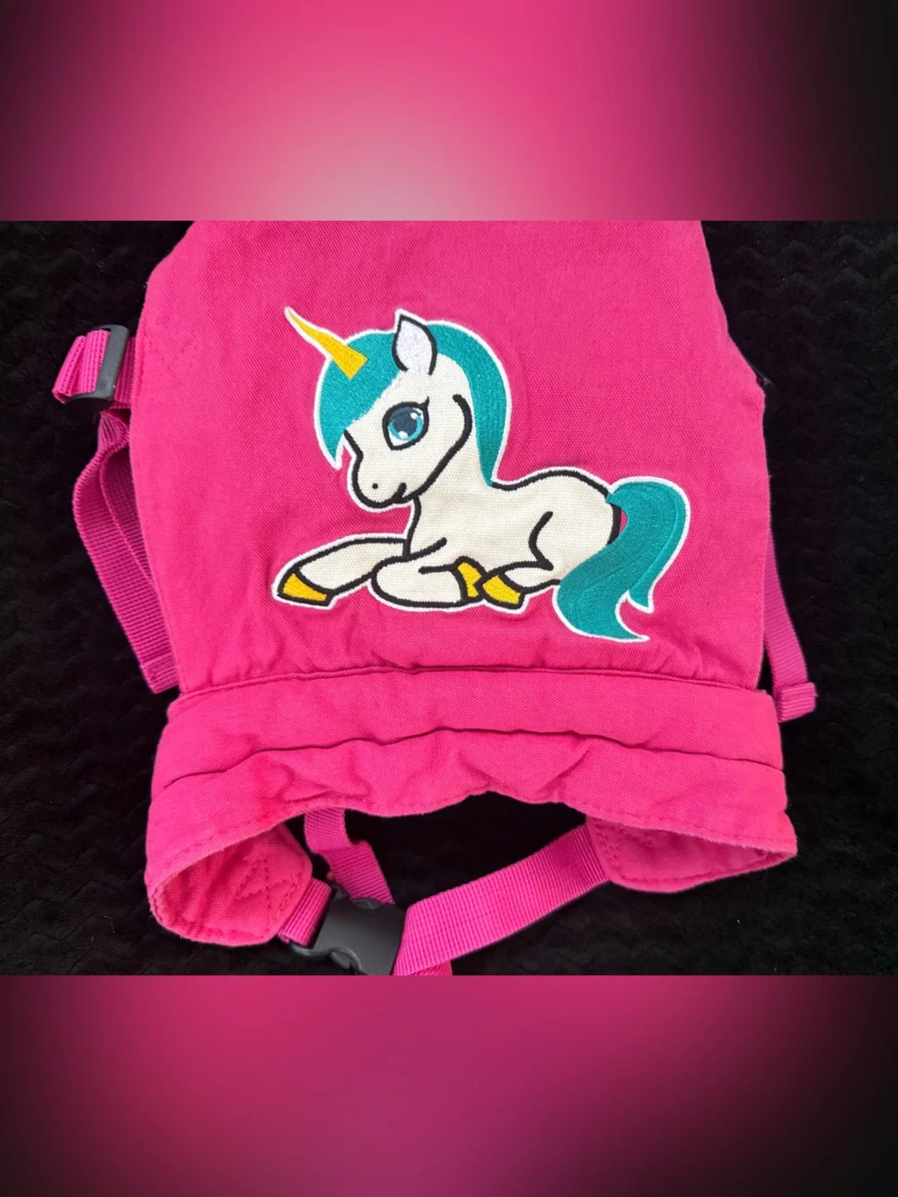HappyVk Pink Unicorn Baby Doll Adjustable Carrier for Kids with  Padded Straps